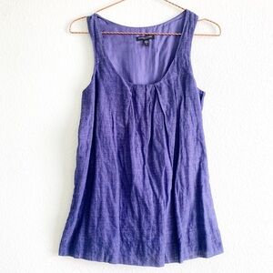 EILEEN FISHER cotton blend tank top blouse Petite XS sleeveless sparkle metallic